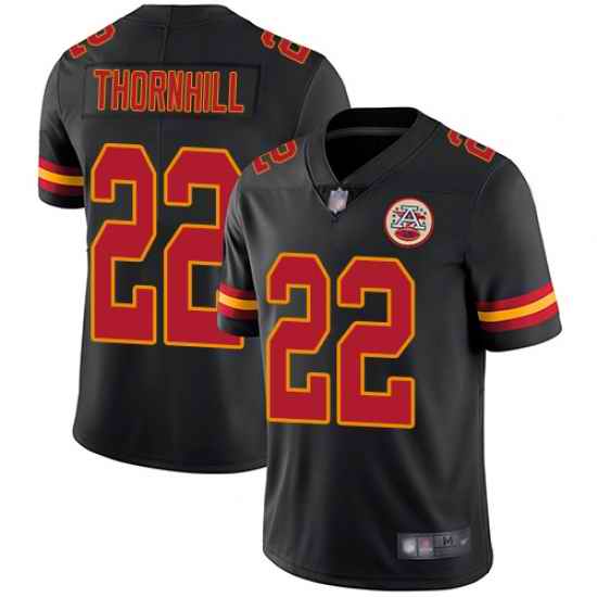 Chiefs 22 Juan Thornhill Black Men Stitched Football Limited Rush Jersey